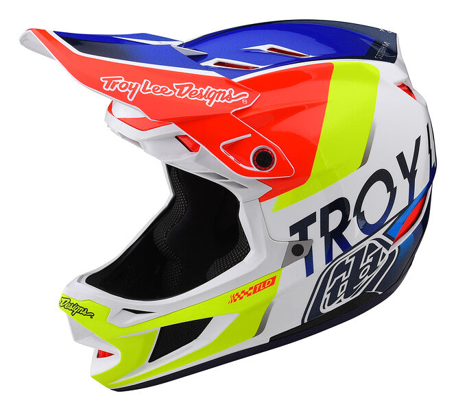 Casco Troy Lee Designs D4 Composite Qualifier White / Blue